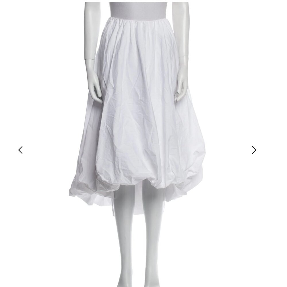 Staud Knee Length Bubble White Skirt, Size L